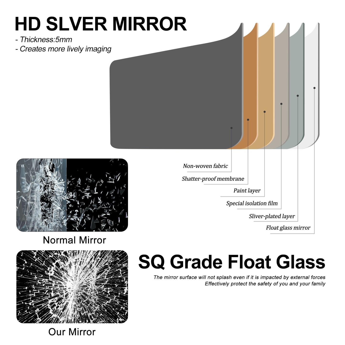 Specchio a figura intera da terra in legno con arco, specchio da parete