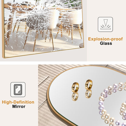 Specchio a figura intera da terra in legno con arco, specchio da parete