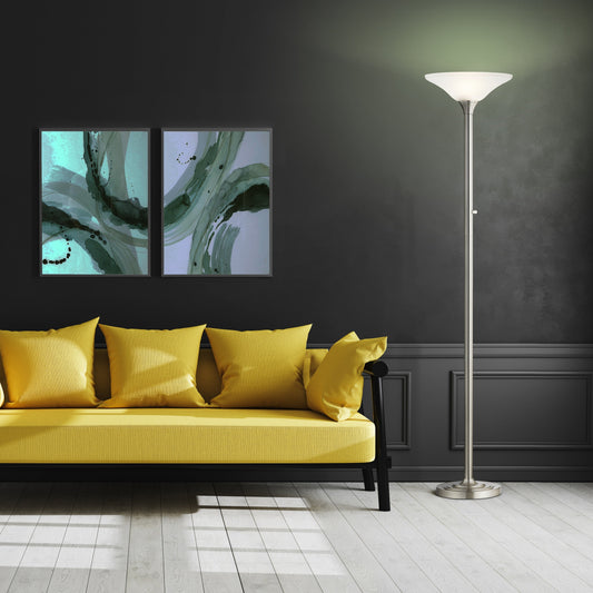 Artiva USA Lampada da terra a LED Torchiere 71 con paralumi in vetro martellato - 71