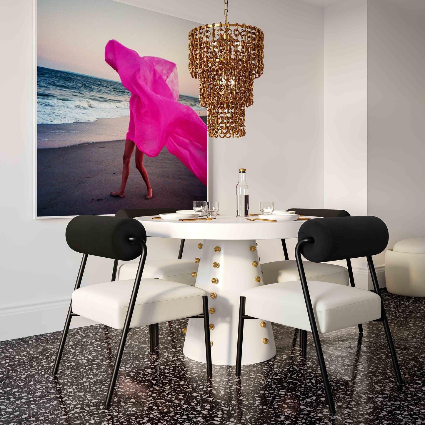 Lampadario in ottone Tide