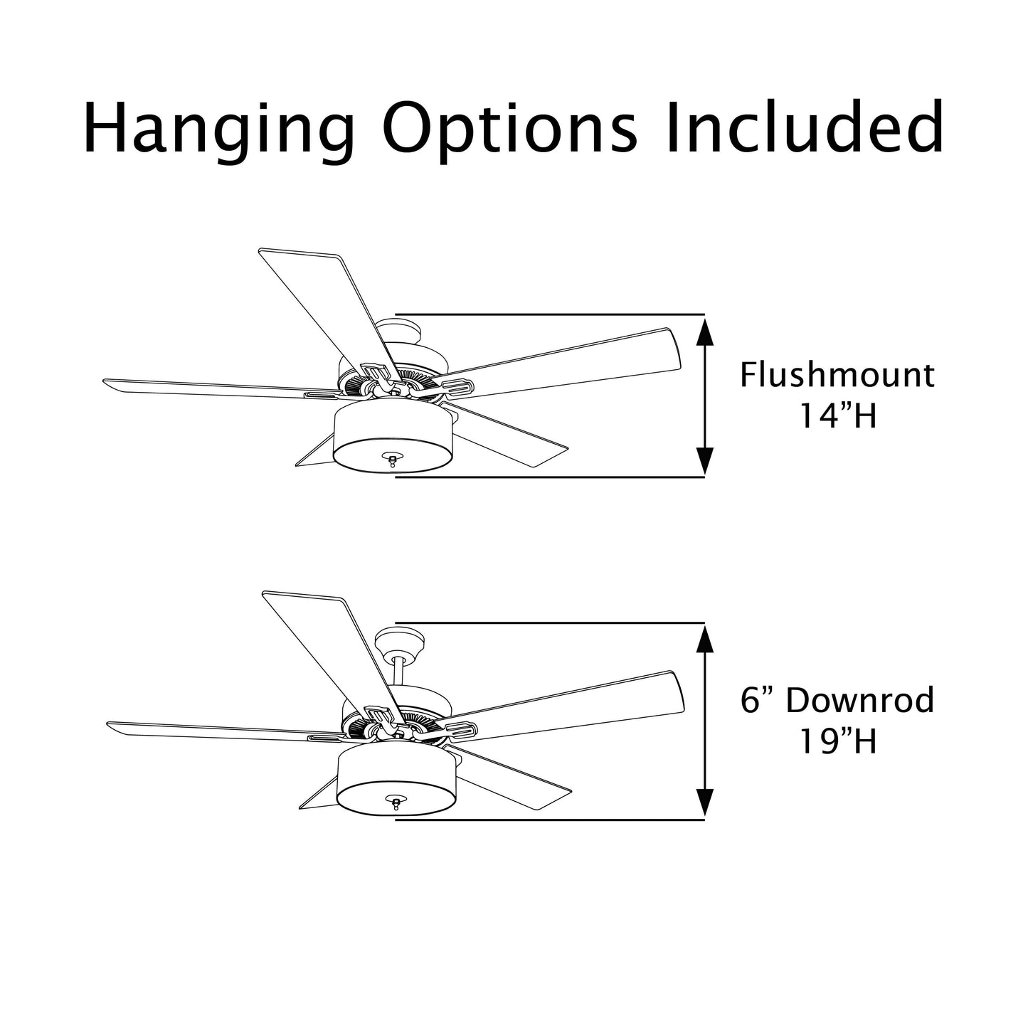 Ventilatore da soffitto a LED in stile rustico con struttura in metallo spazzolato e pale in carbonio da 52 pollici