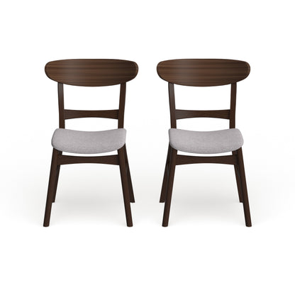 Sedia da pranzo Abrielle in legno di gomma imbottita, stile Mid-Century Modern, di Christopher Knight Home (confezione da 2)