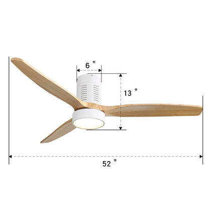 Ventilatore da soffitto a soffitto a scomparsa da 52 pollici in stile farmhouse con luce e telecomando, motore DC reversibile.