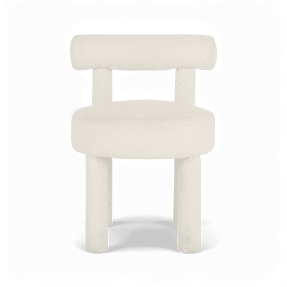 Sedia da pranzo Arch Off White Boucle