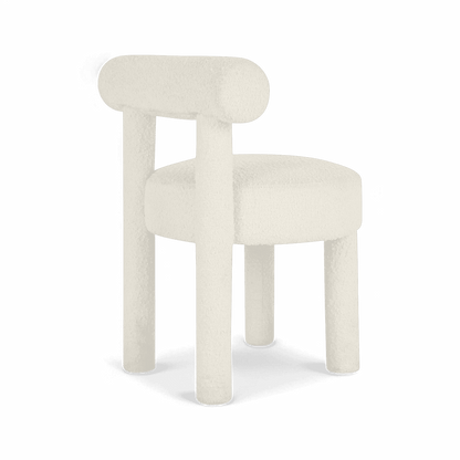 Sedia da pranzo Arch Off White Boucle