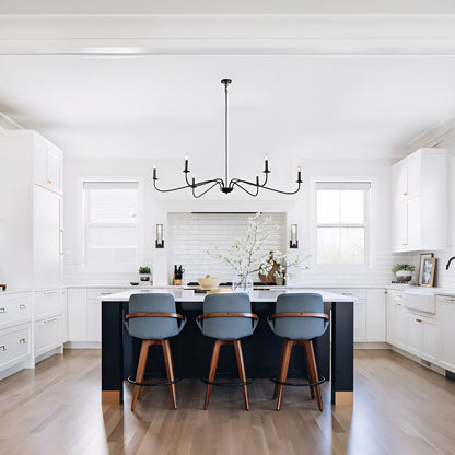 Lampadario classico francese minimalista a 6 luci con illuminazione a stile candela