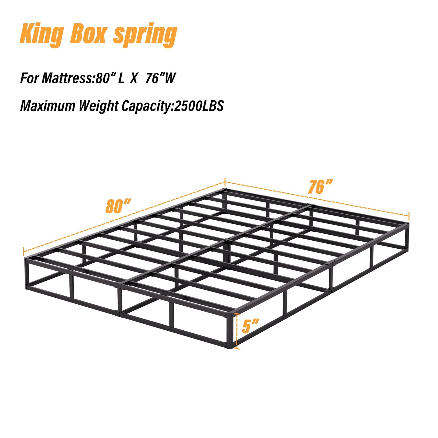 Molla metallica a basso profilo da 5 pollici, struttura robusta con copertura grigia.