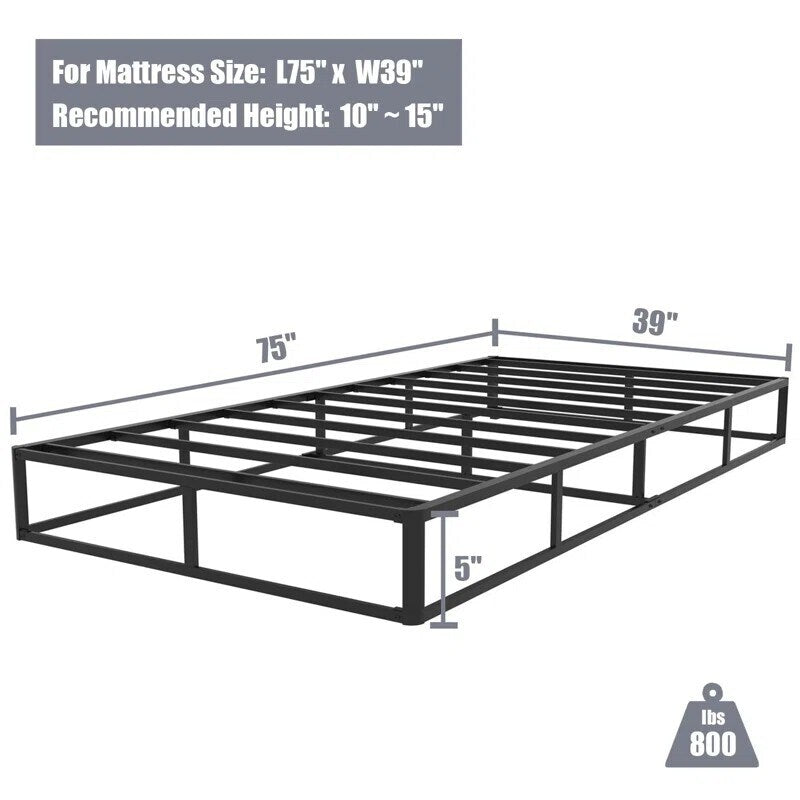 Molla metallica a basso profilo da 5 pollici, struttura robusta con copertura grigia.