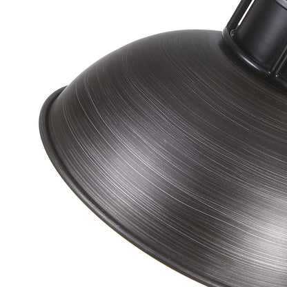 Lampada a sospensione a 3 luci in stile industriale/rustico a forma di cupola, in metallo, con finitura in bronzo oliato, ideale per illuminare isole cucina.