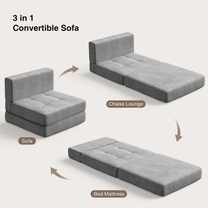 Sedia trasformabile 3 in 1, sedia pieghevole, lettino trasformabile in divano letto