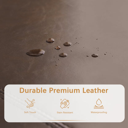 Pouf contenitore rettangolare imbottito con rivestimento in similpelle - 50,3 x 17,50 x 18 cm