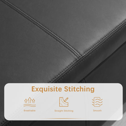 Pouf contenitore rettangolare imbottito con rivestimento in similpelle - 50,3 x 17,50 x 18 cm