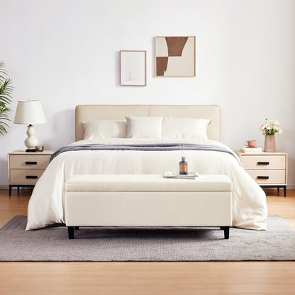 Pouf contenitore rettangolare imbottito con rivestimento in similpelle - 50,3 x 17,50 x 18 cm