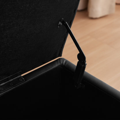 Pouf contenitore rettangolare imbottito con rivestimento in similpelle - 50,3 x 17,50 x 18 cm