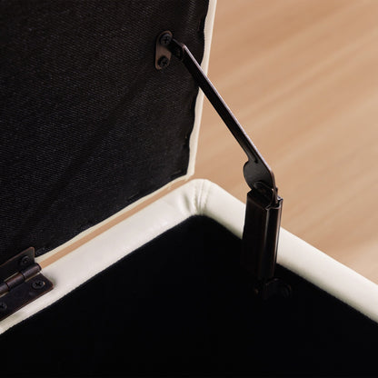 Pouf contenitore rettangolare imbottito con rivestimento in similpelle - 50,3 x 17,50 x 18 cm