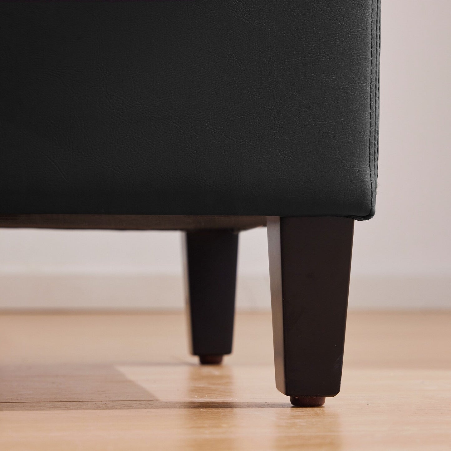 Pouf contenitore rettangolare imbottito con rivestimento in similpelle - 50,3 x 17,50 x 18 cm