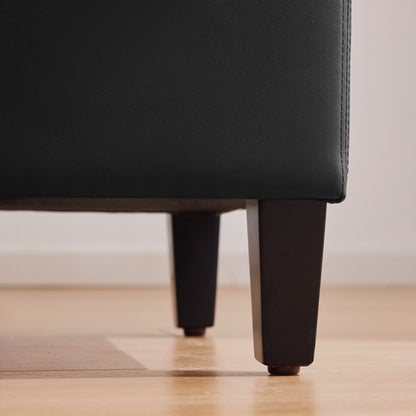 Pouf contenitore rettangolare imbottito con rivestimento in similpelle - 50,3 x 17,50 x 18 cm