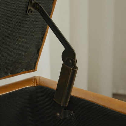 Pouf contenitore rettangolare imbottito con rivestimento in similpelle - 50,3 x 17,50 x 18 cm