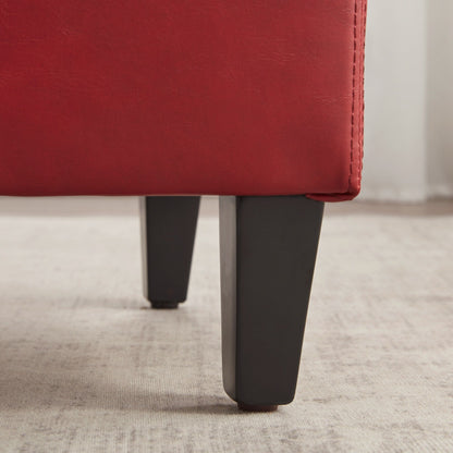 Pouf contenitore rettangolare imbottito con rivestimento in similpelle - 50,3 x 17,50 x 18 cm