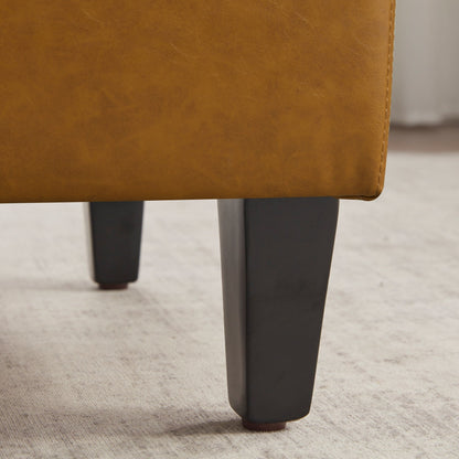 Pouf contenitore rettangolare imbottito con rivestimento in similpelle - 50,3 x 17,50 x 18 cm