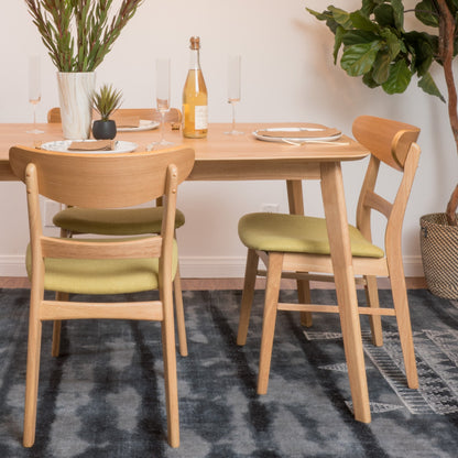 Sedia da pranzo Abrielle in legno di gomma imbottita, stile Mid-Century Modern, di Christopher Knight Home (confezione da 2)