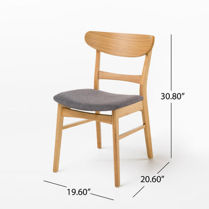 Sedia da pranzo Abrielle in legno di gomma imbottita, stile Mid-Century Modern, di Christopher Knight Home (confezione da 2)