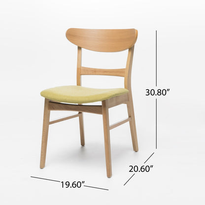 Sedia da pranzo Abrielle in legno di gomma imbottita, stile Mid-Century Modern, di Christopher Knight Home (confezione da 2)