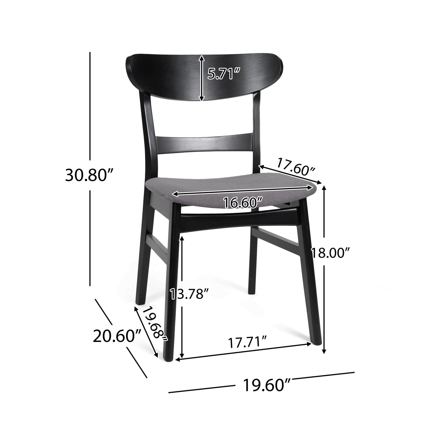 Sedia da pranzo Abrielle in legno di gomma imbottita, stile Mid-Century Modern, di Christopher Knight Home (confezione da 2)