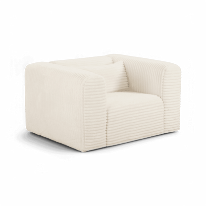 Poltrona in velluto a coste beige Whisper