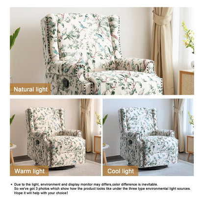 Set di 2 poltrone reclinabili con meccanismo manuale, girevoli e oscillanti, con motivo a 29'' di larghezza.