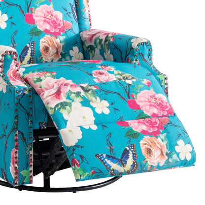 Set di 2 poltrone reclinabili con meccanismo manuale, girevoli e oscillanti, con motivo a 29'' di larghezza.