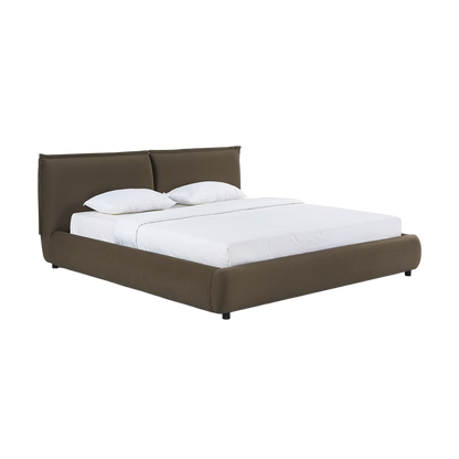 Letto king size in velluto mogano
