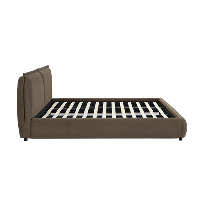 Letto king size in velluto mogano