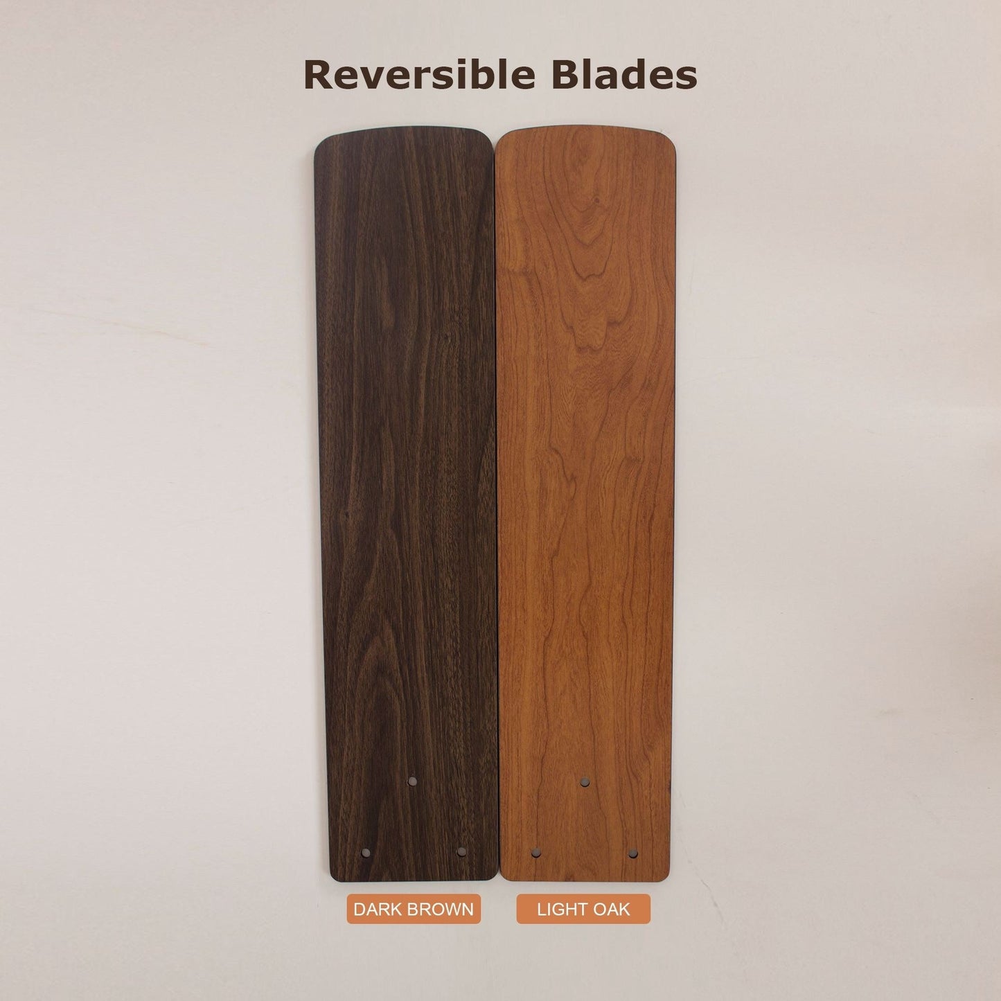 Ventilatore da soffitto con telecomando, diametro 52 pollici, 5 pale in legno reversibili e 3 luci.