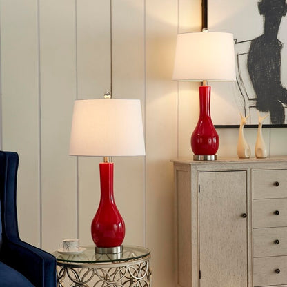 Set di 2 lampade da tavolo in ceramica da 28,5 cm con USB