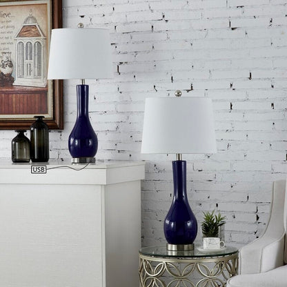 Set di 2 lampade da tavolo in ceramica da 28,5 cm con USB