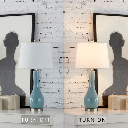 Set di 2 lampade da tavolo in ceramica da 28,5 cm con USB