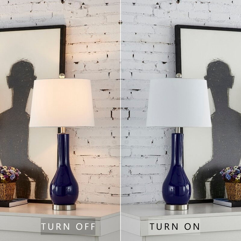 Set di 2 lampade da tavolo in ceramica da 28,5 cm con USB