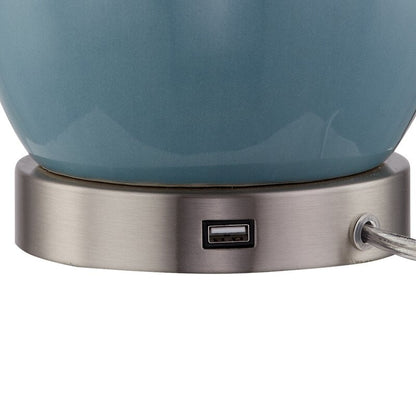 Set di 2 lampade da tavolo in ceramica da 28,5 cm con USB