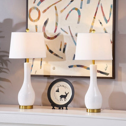 Set di 2 lampade da tavolo in ceramica da 28,5 cm con USB