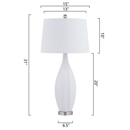 Set di 2 lampade da tavolo in porcellana bianca standard 31 (Set di 2)