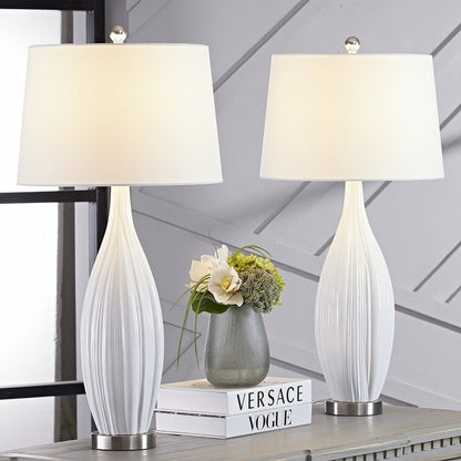 Set di 2 lampade da tavolo in porcellana bianca standard 31 (Set di 2)