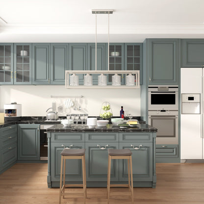 Lampadario rettangolare a 5 luci in cristallo, stile Mid-Century Modern, da 37 pollici, per sala da pranzo - 37 pollici