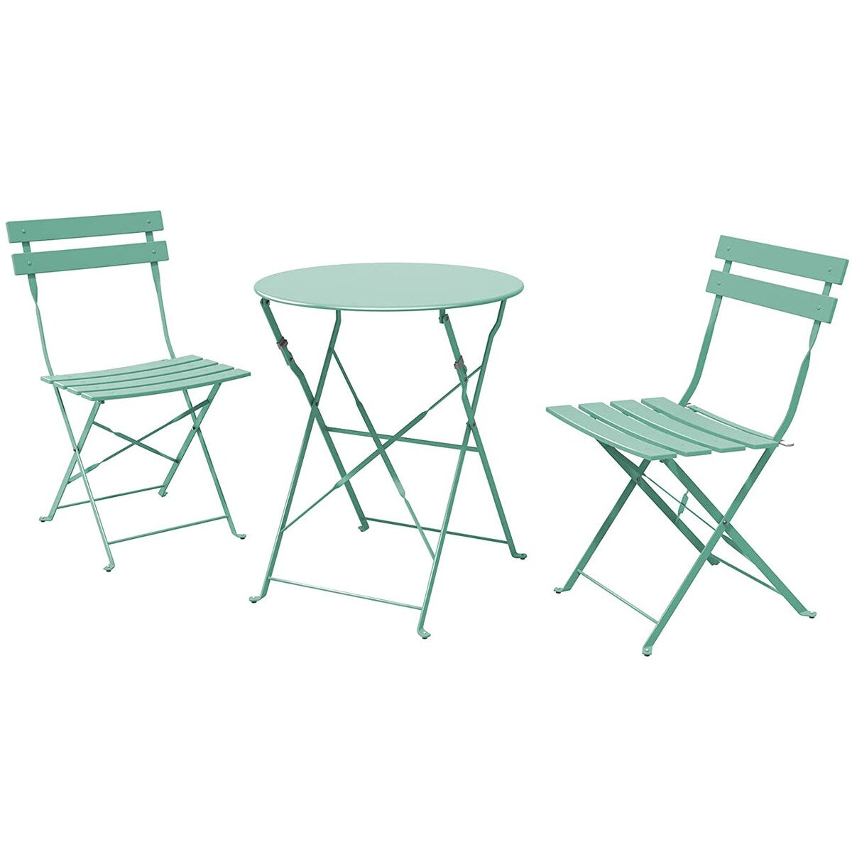 Set da bistrot pieghevole in metallo da 3 pezzi, set da conversazione per esterni/interni resistente alle intemperie, ideale per patio, cortile, giardino.