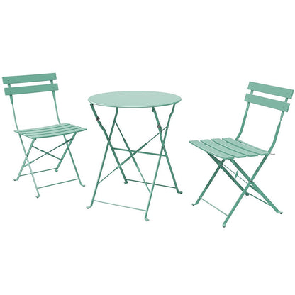 Set da bistrot pieghevole in metallo da 3 pezzi, set da conversazione per esterni/interni resistente alle intemperie, ideale per patio, cortile, giardino.