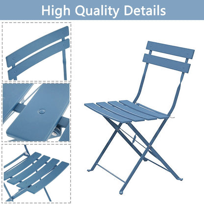 Set da bistrot pieghevole in metallo da 3 pezzi, set da conversazione per esterni/interni resistente alle intemperie, ideale per patio, cortile, giardino.