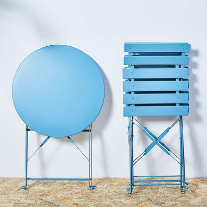 Set da bistrot pieghevole in metallo da 3 pezzi, set da conversazione per esterni/interni resistente alle intemperie, ideale per patio, cortile, giardino.