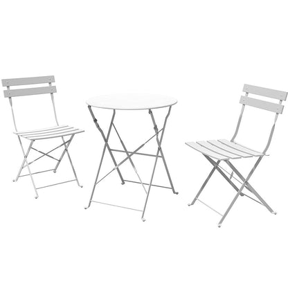 Set da bistrot pieghevole in metallo da 3 pezzi, set da conversazione per esterni/interni resistente alle intemperie, ideale per patio, cortile, giardino.