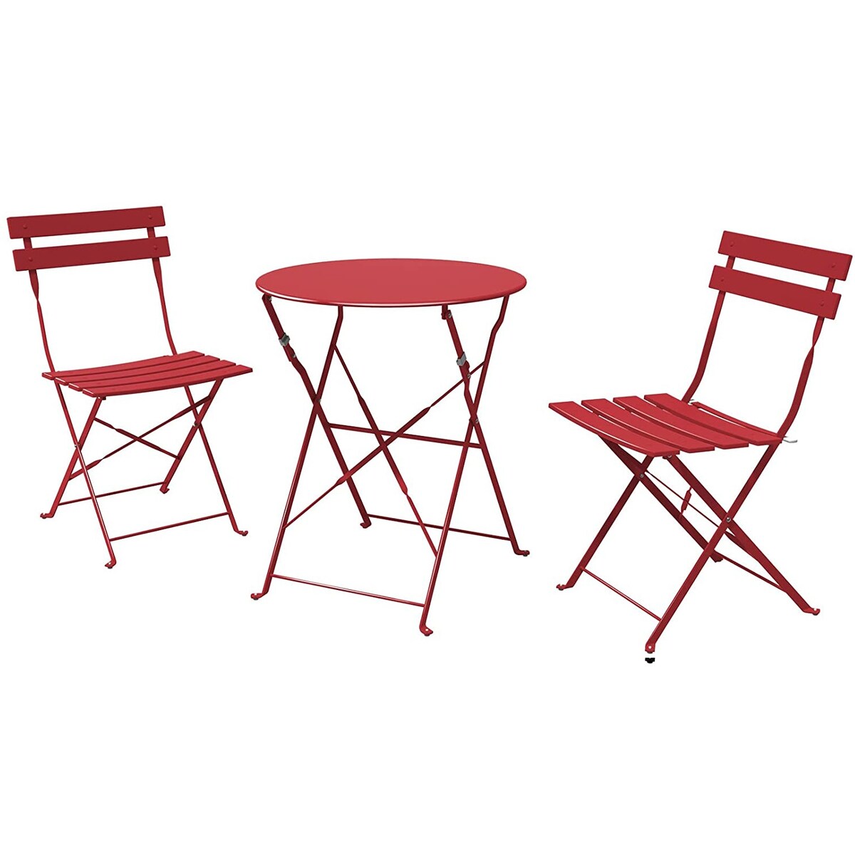 Set da bistrot pieghevole in metallo da 3 pezzi, set da conversazione per esterni/interni resistente alle intemperie, ideale per patio, cortile, giardino.