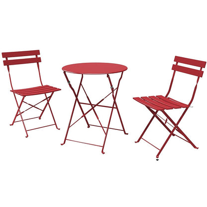 Set da bistrot pieghevole in metallo da 3 pezzi, set da conversazione per esterni/interni resistente alle intemperie, ideale per patio, cortile, giardino.